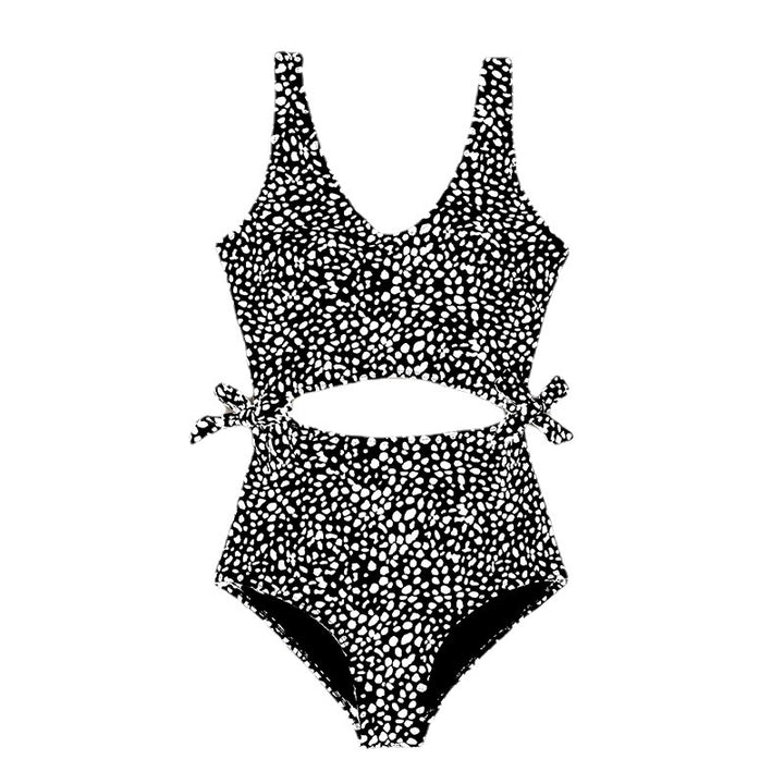 Damer Cropped Badedragt med asymmetrisk design og stilfulde bånd Skovae