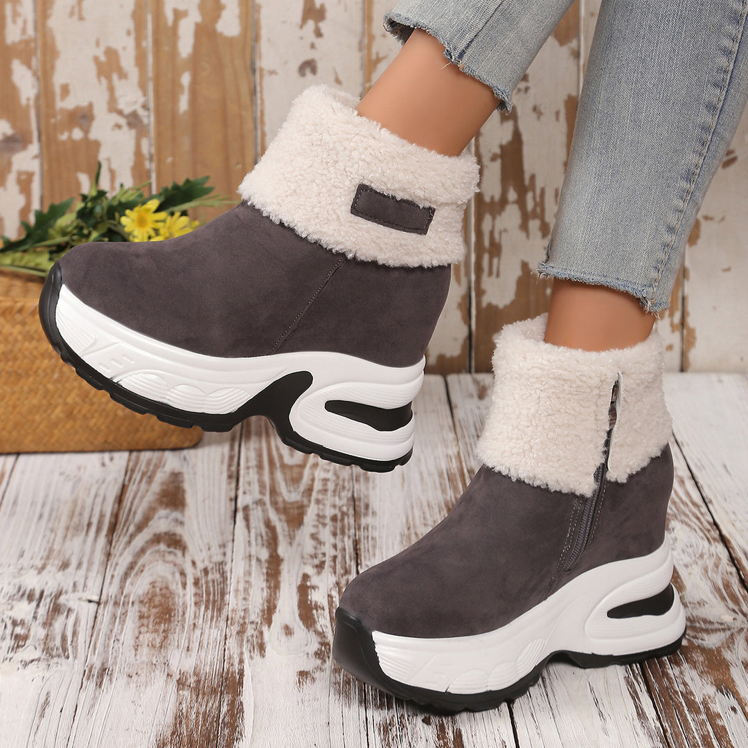 Dame Trendy Fleece-Støvler med Kilehæl Stilla