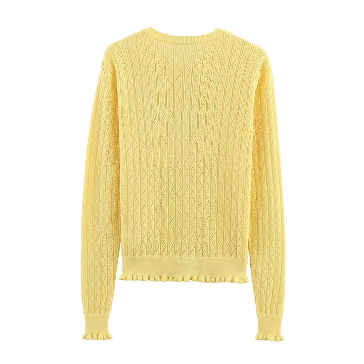 Dame Cropped Tekstureret Cardigan med Rynkeaccenter Stilla
