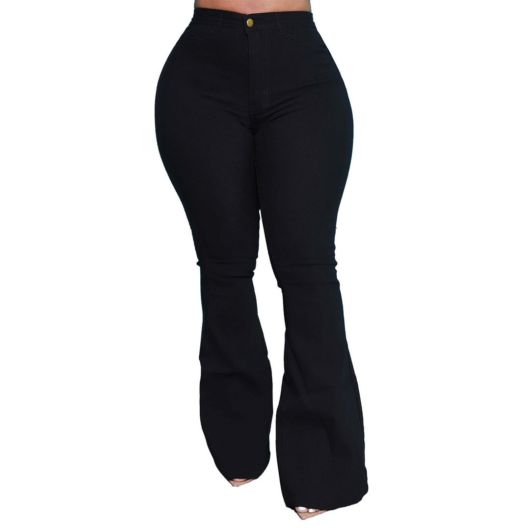 Dame High-Waist Bootcut Jeans i figurformende design med høj komfort og elastisk talje Stilla