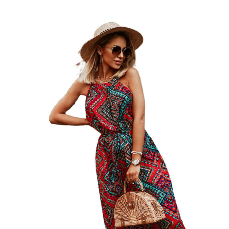 Femme Floral Bindebælte Maxi Kjole Stilla