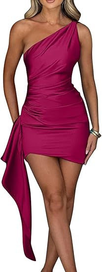 Dame Elegant og figursyet asymmetrisk cocktailkjole Stilla