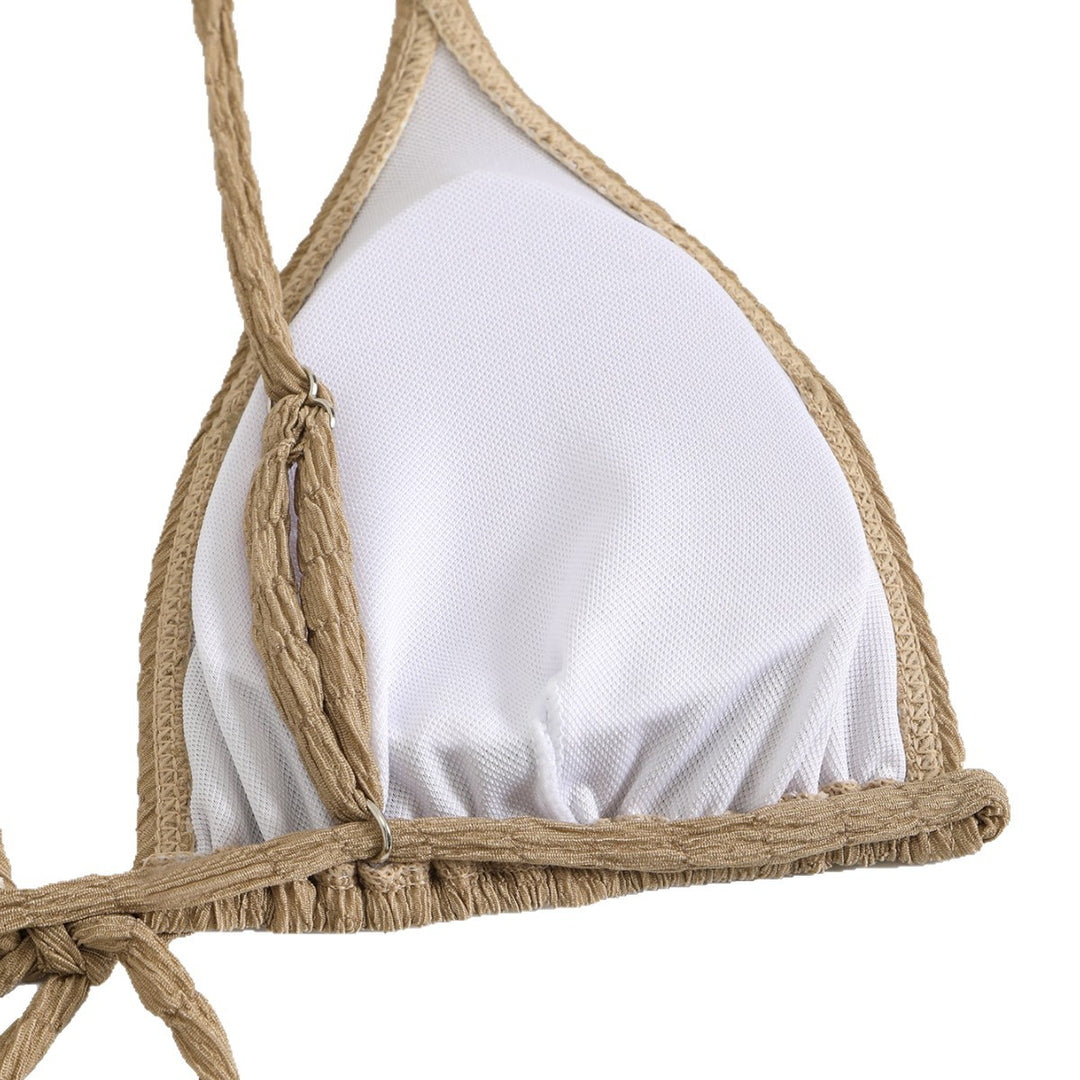 Dame trekant-bikini-sæt med struktureret overflade og indpakningskort Stilla
