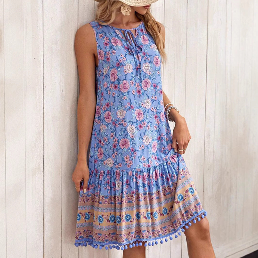 Dame Floral Maxi Kjole Stilla