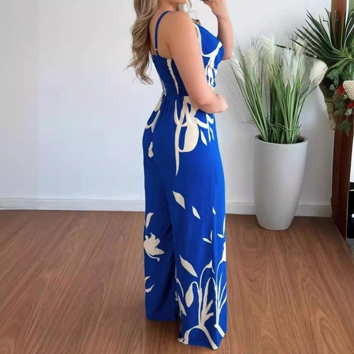 Dame Elegant Jumpsuit med krydsede stropper og flydende snit Stilla