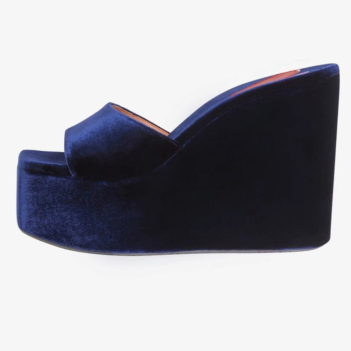 Femme Luksuriøse Samt Platform Slide Sandaler Stilla