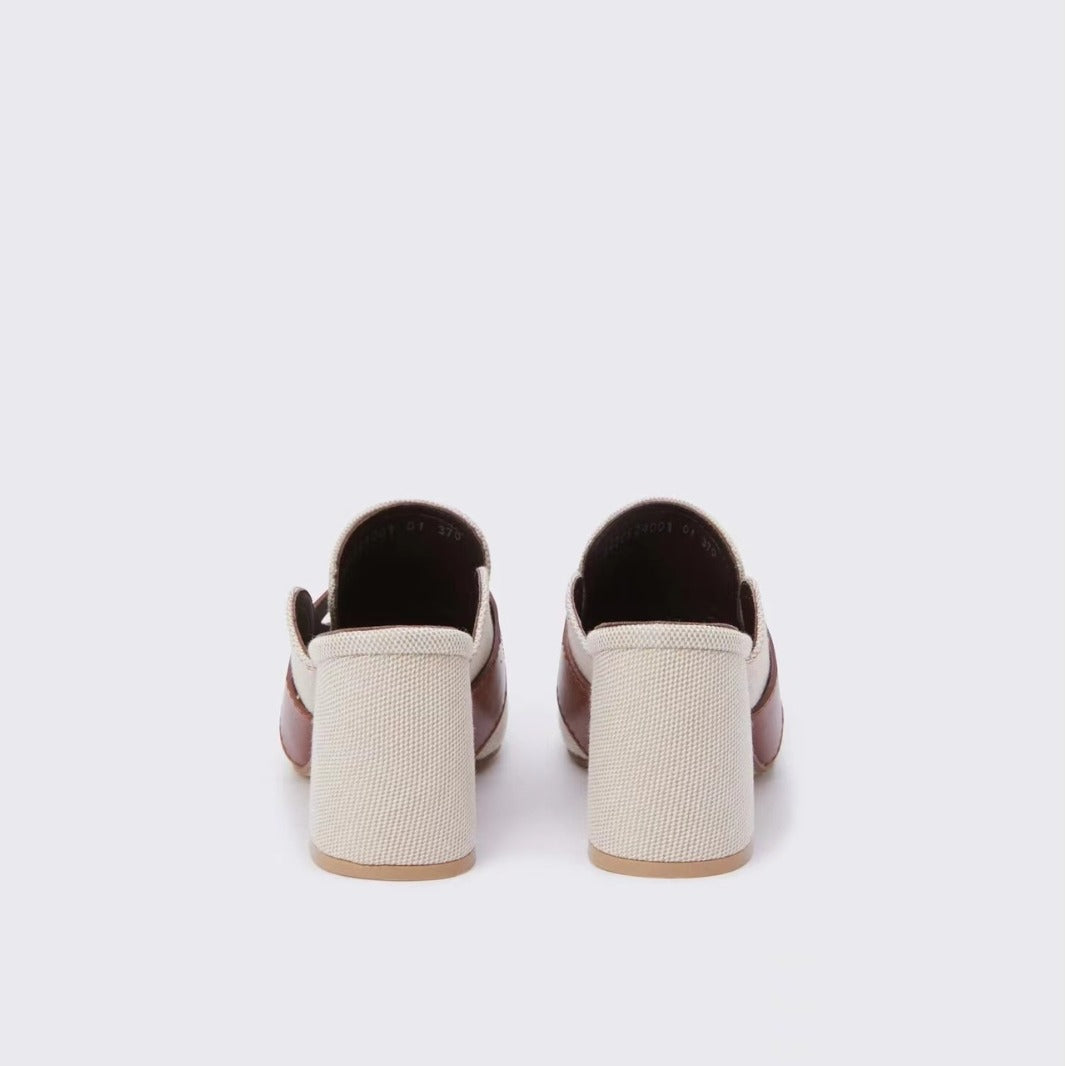 Dame Chunky Heel Slide Mules med dekorativt remdesign Stilla