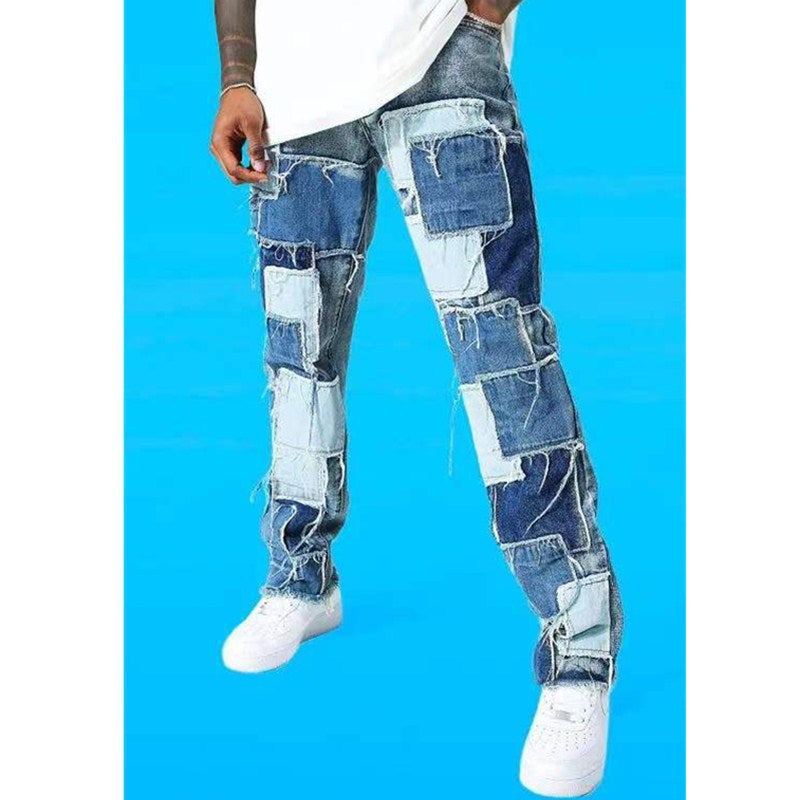 Herre Revnet Patchwork Jeans Stilla