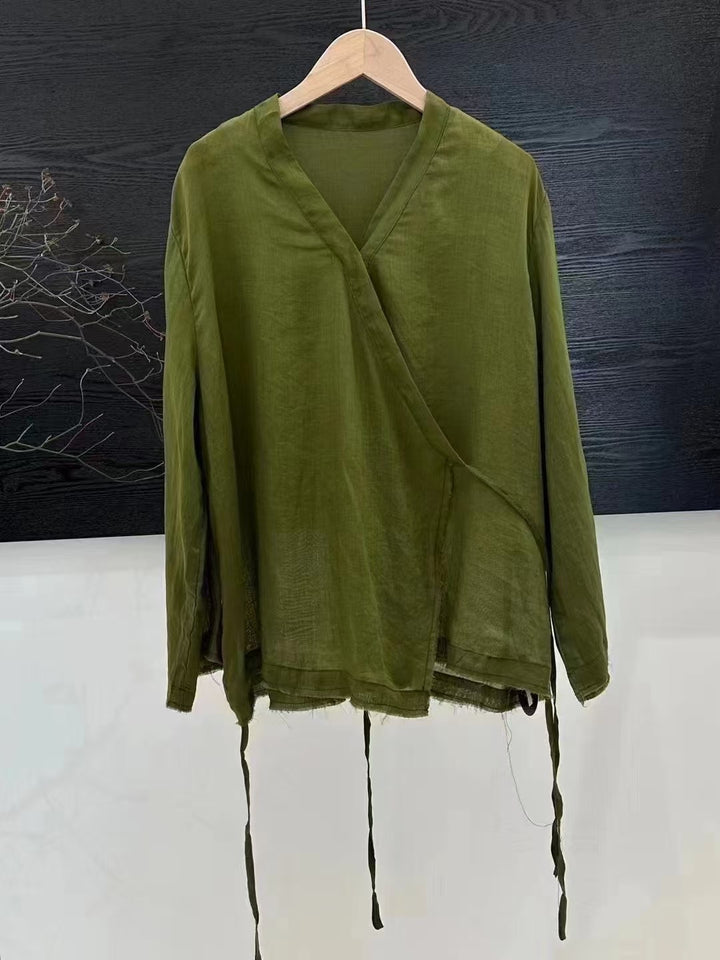 Femme Letvægts Tie-Front Langærmet Bluse Stilla