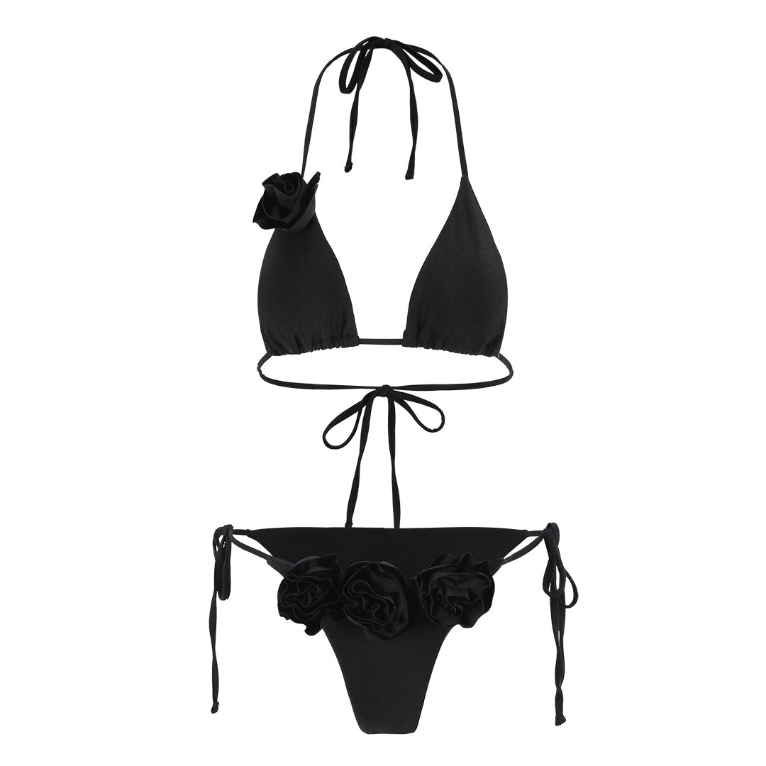 Dame Bikini-sæt med floral accent og raffineret snøring Stilla