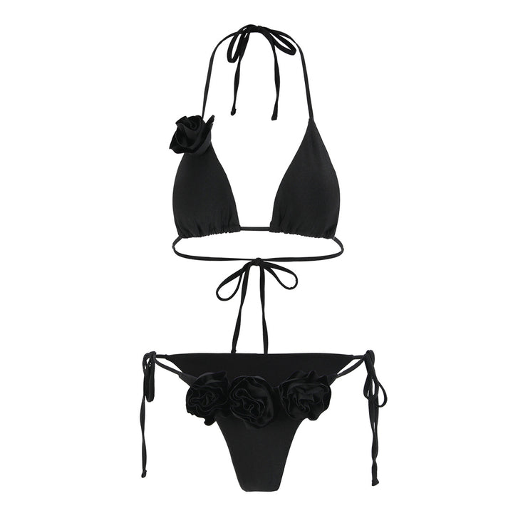 Dame Bikini-sæt med floral accent og raffineret snøring Stilla