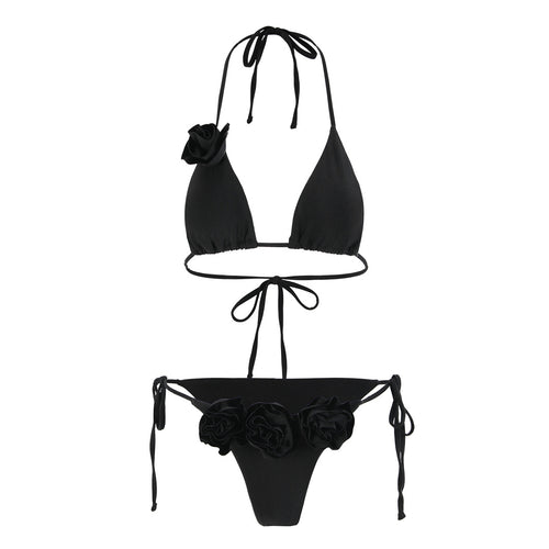 Dame Bikini-sæt med floral accent og raffineret snøring Stilla