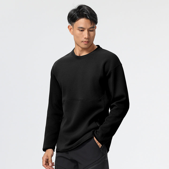 Herrer fleece sweatshirt med praktiske lynlåslommer og isolerende varmefunktion Stilla