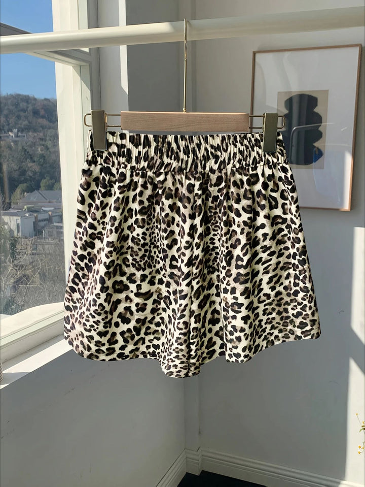 Dame Løs Leoprint-Strandshorts Skovae