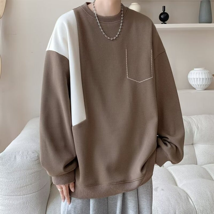 Herrer afslappet sweatshirt med unikt design og praktisk brystlomme Stilla