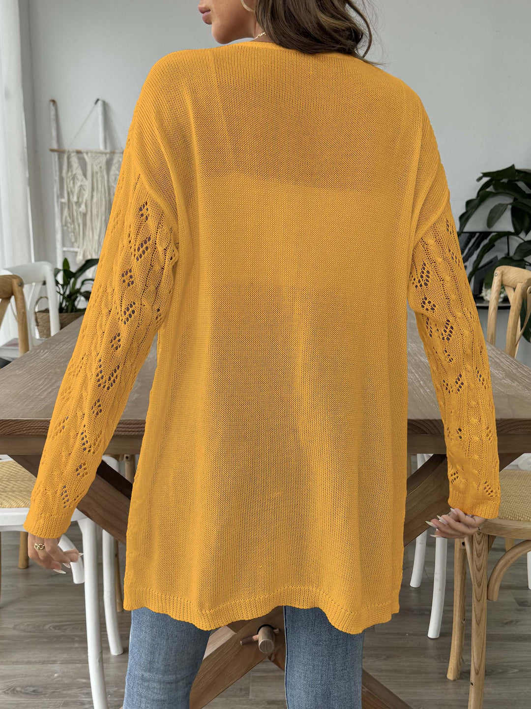 Dame Luftige Spids-Cardigan med elegante mønstre Stilla
