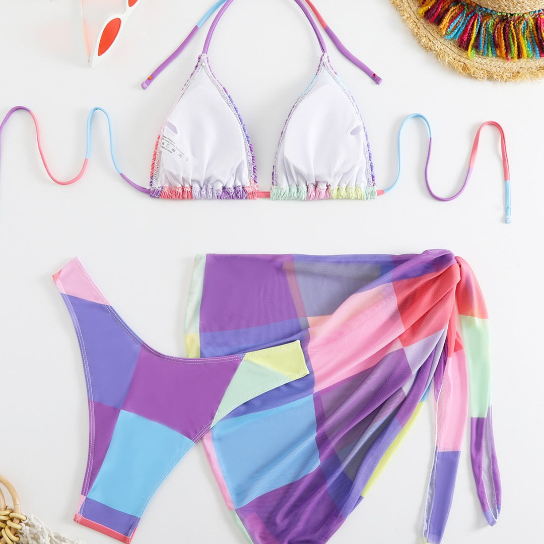 Stilfuldt triangel-bikini-sæt til damer med matchende cover-up Stilla