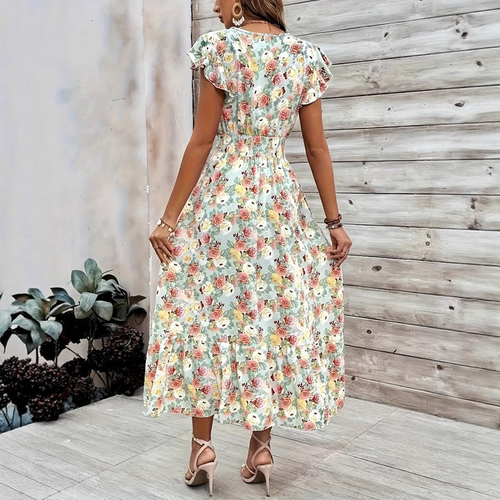 Dame Floral Maxi Kjole Stilla