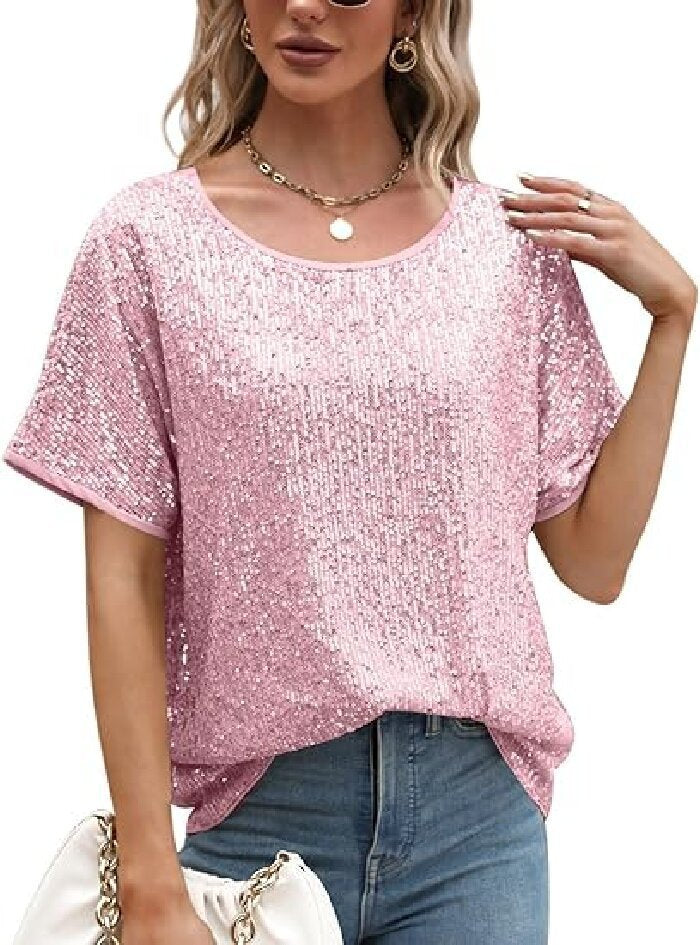 Dame funktionsshirt med elegante palietter og afslappet snit Stilla
