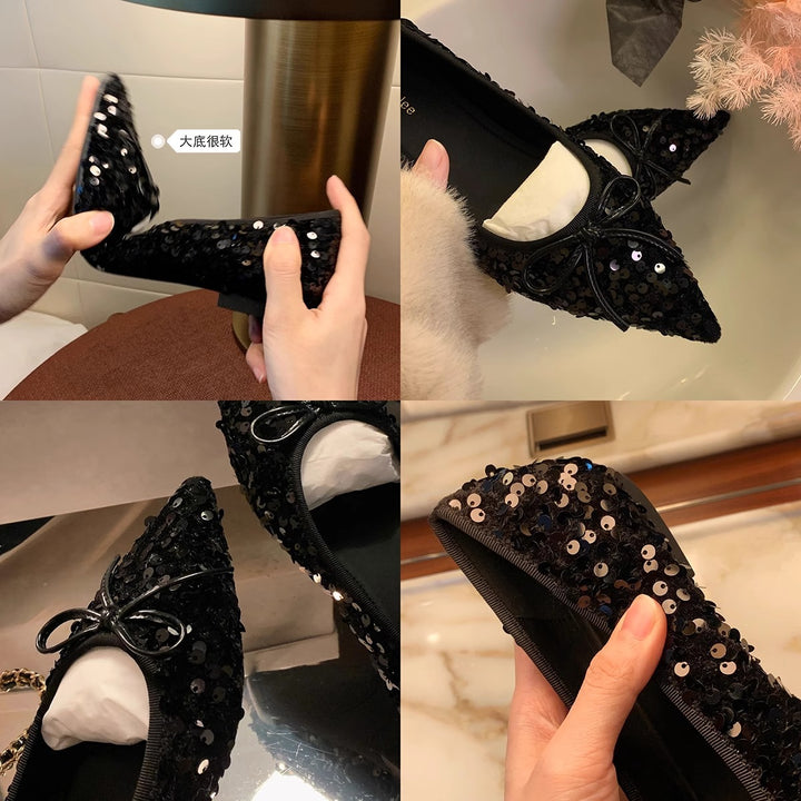 Damer Elegante Sløjfe-Accent Ballerina Sko Stilla