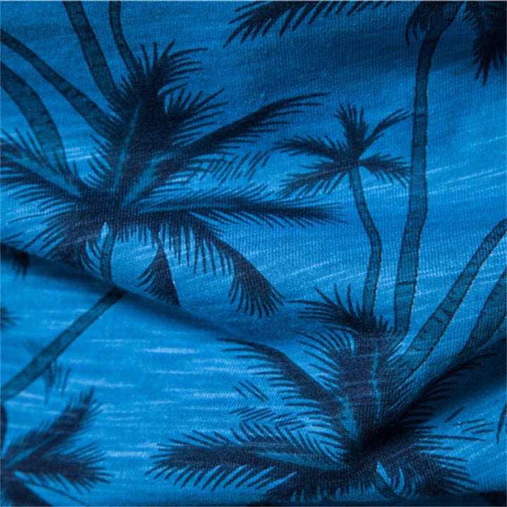Herrer T-shirt med stilfuld palme-print og behagelig pasform Stilla