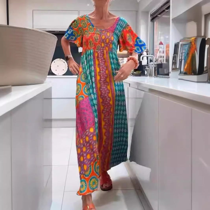 Dame Boho Maxikjole med elegante mønstre og løs pasform Stilla