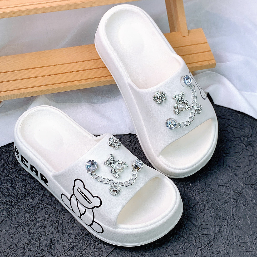 Dame Elegant dekorerede Slipper-sandaler med elegante applikationer Stilla