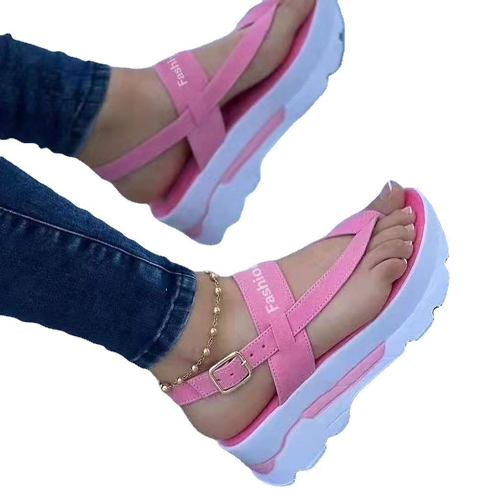 Dame komfortable platform sandaler med justerbart remdesign og skridsikker sål Stilla