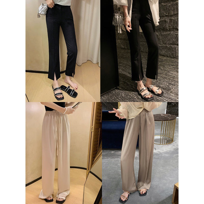 Dame quiltede Slide-sandaler med strassaccent Stilla