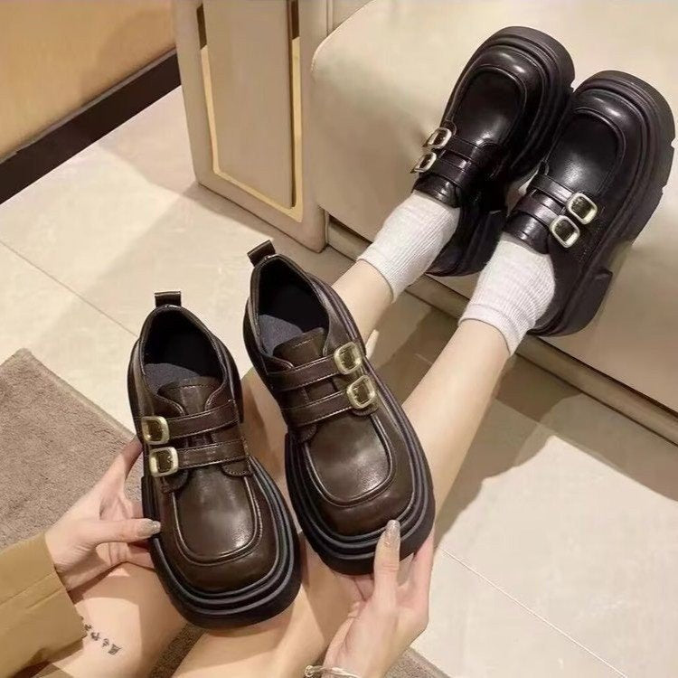 Dame Chunky Loafers med dobbelt spænde-design og robust profil Stilla