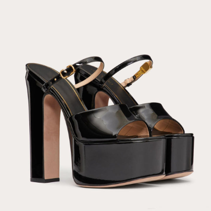Dame High-Platform Slide Sandaler med stilfuld ankelsløjfe Stilla