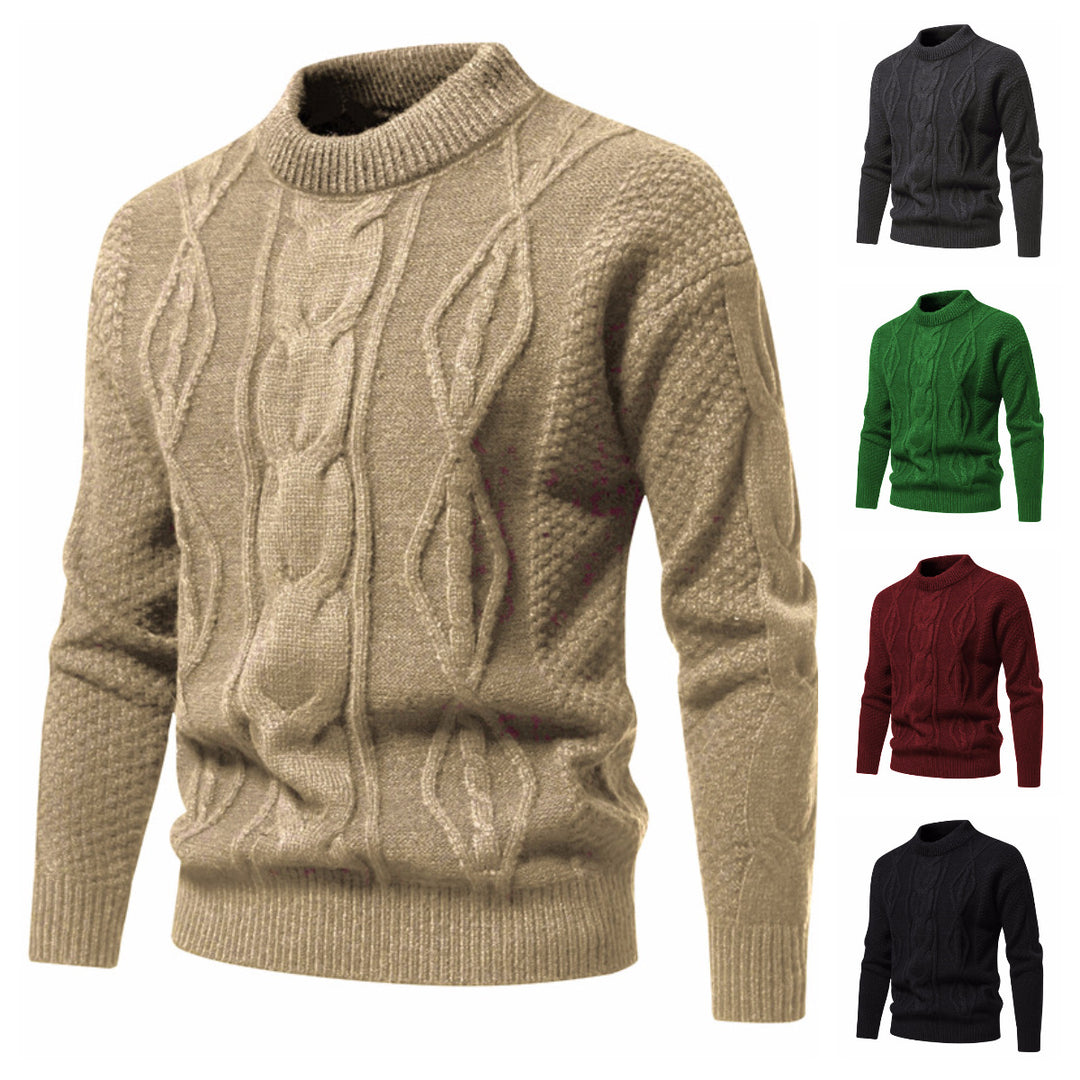 Herrer struktureret kabelstrik sweater Stilla