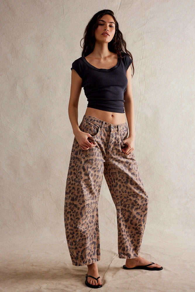 Femme Loose Fit Dyreprint Bukser Stilla