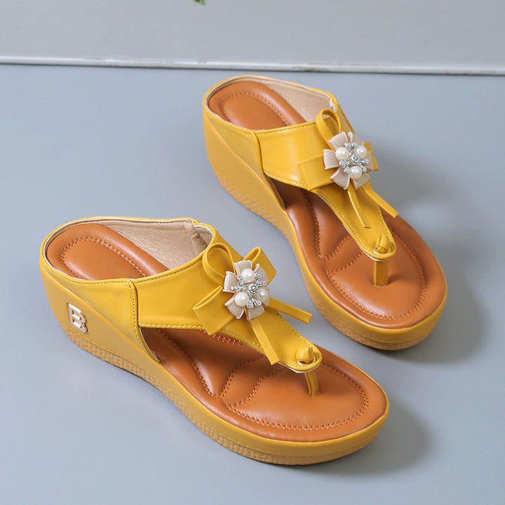 Dame Dekorative Sløjfe-Platform-Sandaler Stilla