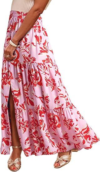 Kvinder Bohemian Floral Trin Kjole Maxi Nederdel Stilla
