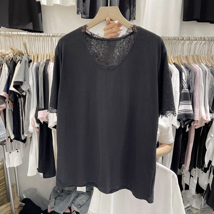 Femme Klassisk V-hals Blonde T-shirt Stilla