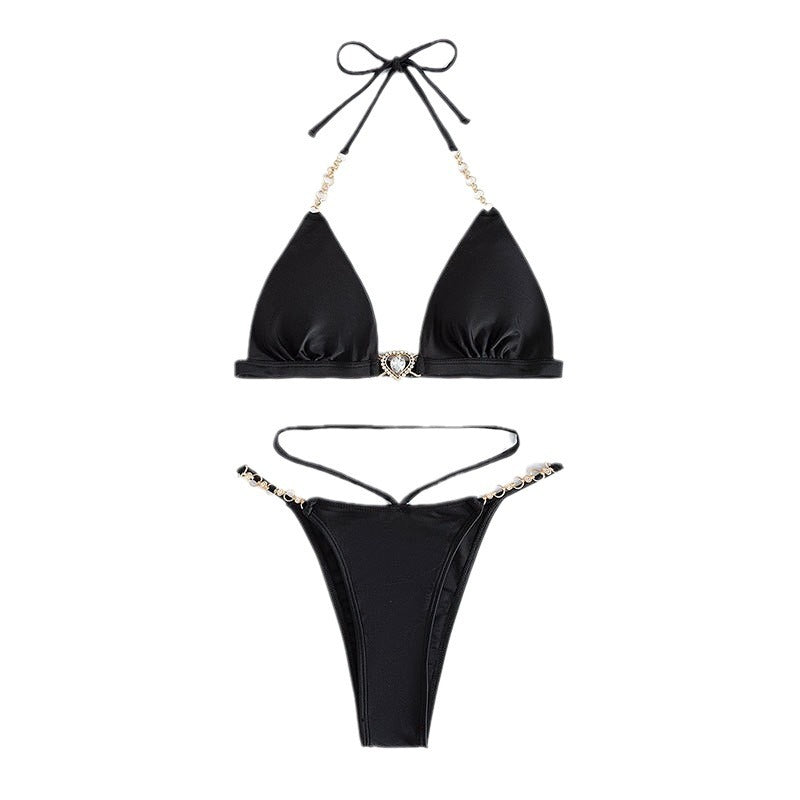 Dame Triangel-Bikini med elegante smykkedetaljer Skovae