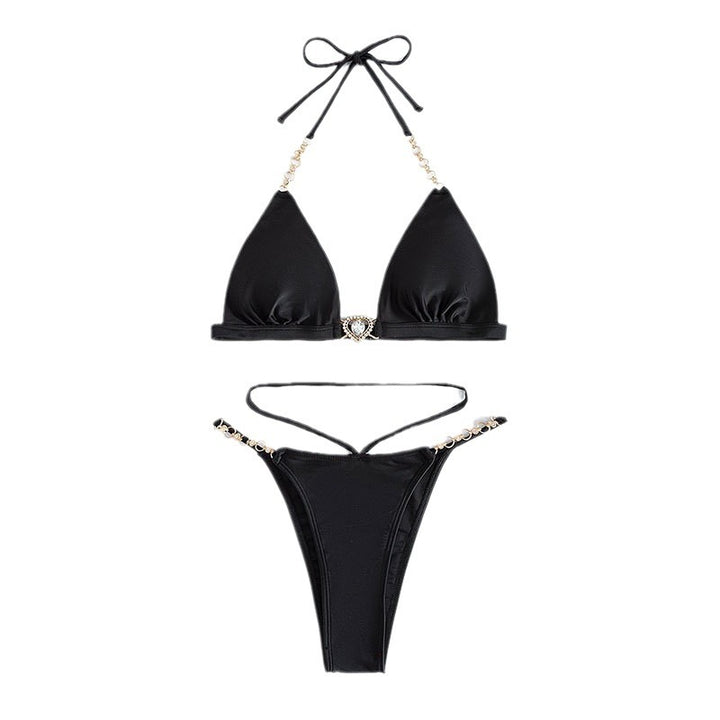 Dame Triangel-Bikini med elegante smykkedetaljer Skovae