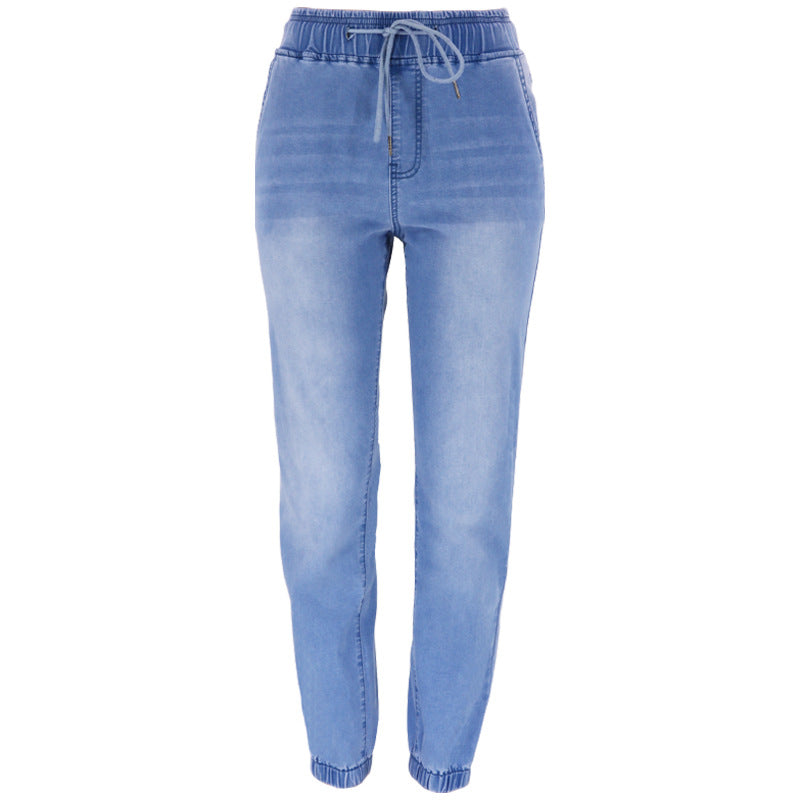 Dame joggingbukser i blødt denim med justerbar kant Stilla