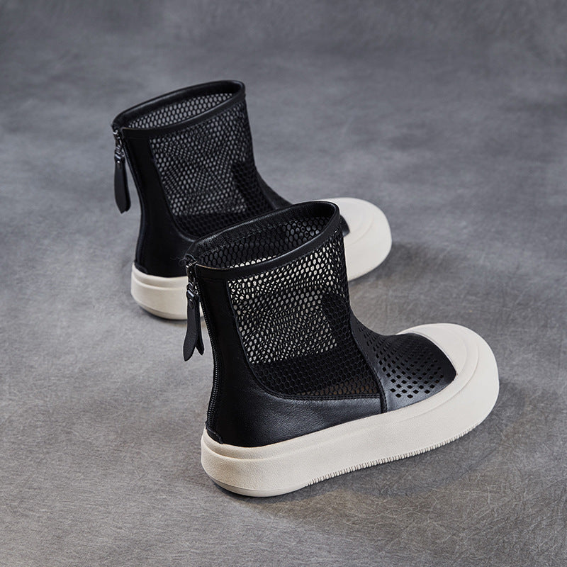 Femme Stylish Høj-Top Mesh Ankelsneaker Stilla