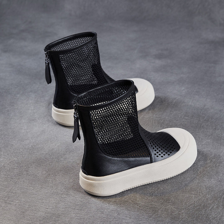 Femme Stylish Høj-Top Mesh Ankelsneaker Stilla
