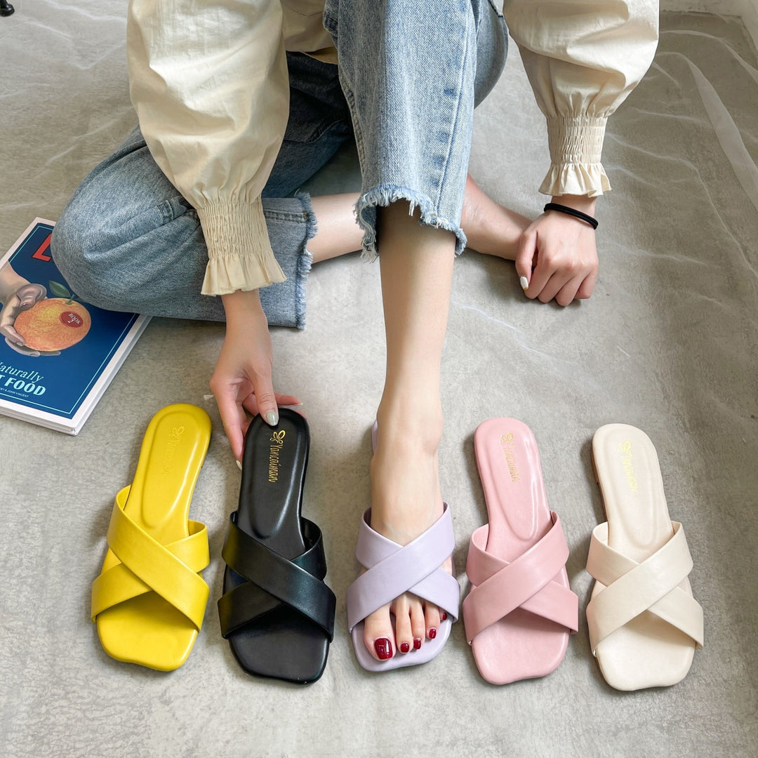 Dame Elegante Sandaler med krydsede remdesign og blødt polstret fodseng Stilla