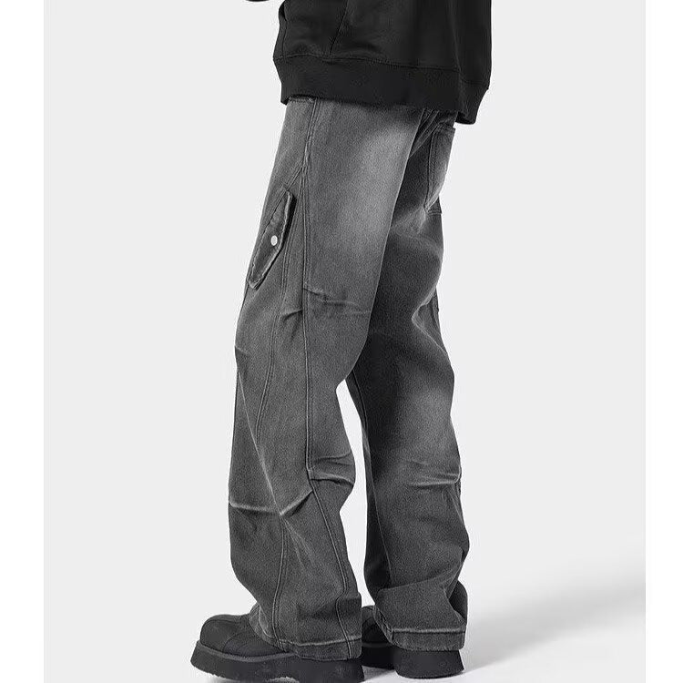 Herrer brede Cargo-jeans med funktionelle lommer og moderne design Stilla