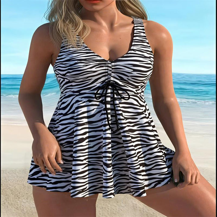 Dame Strandkjole med dynamisk zebra-design Skovae