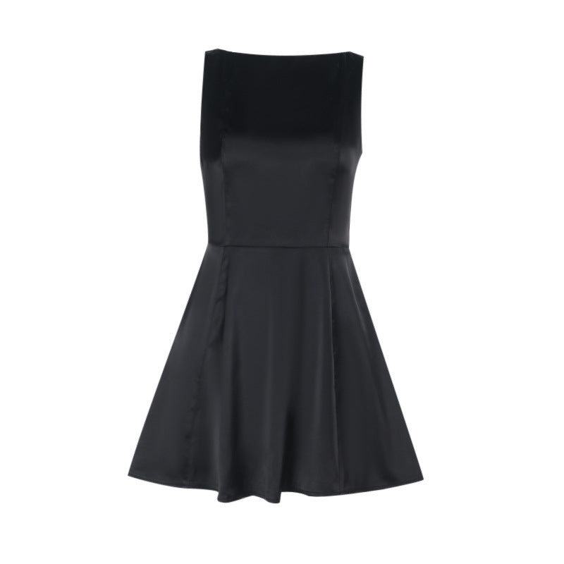 Dame Satin Fit-and-Flare Kjole Stilla