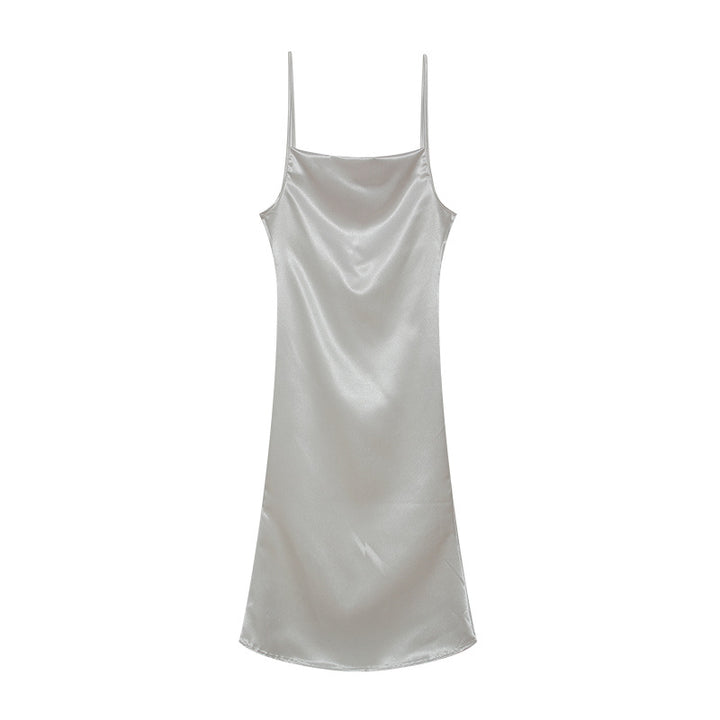 Dame Satin Slip Kjole Stilla