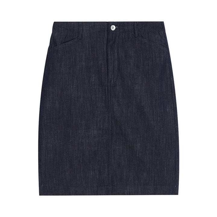 Dame Denim blyant nederdel med høj talje og praktiske lommer Stilla