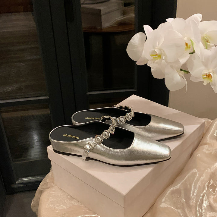 Dame elegante Mary Jane ballerinaer med strass-akkenter Stilla