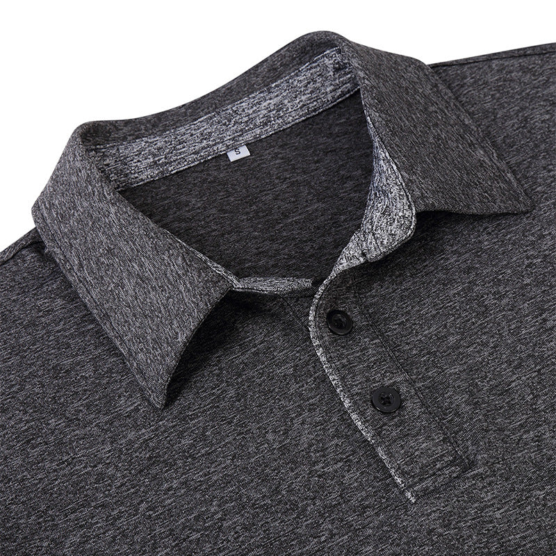 Herrer sporty langærmet polo shirt med struktureret krave og åndbare egenskaber Stilla
