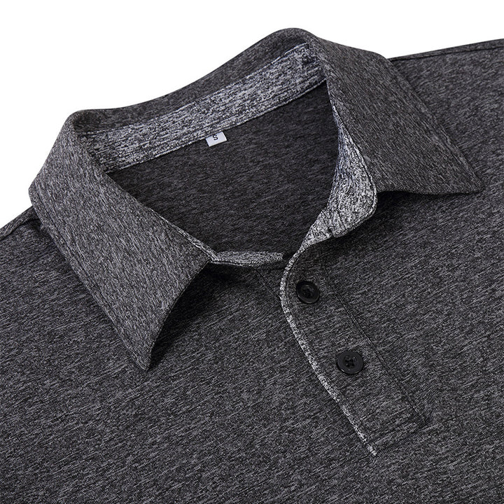 Herrer sporty langærmet polo shirt med struktureret krave og åndbare egenskaber Stilla